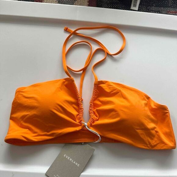 NWT Everlane The String Bandeau Bikini Top Orange Size Medium - Picture 2 of 11